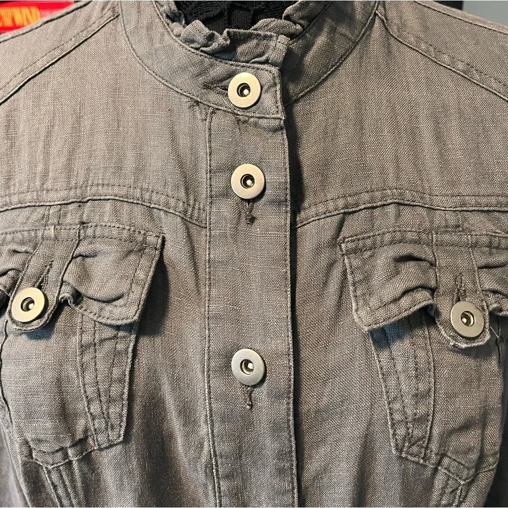 INC International Concepts Jacket Grey Linen - EUC - Picture 2 of 4